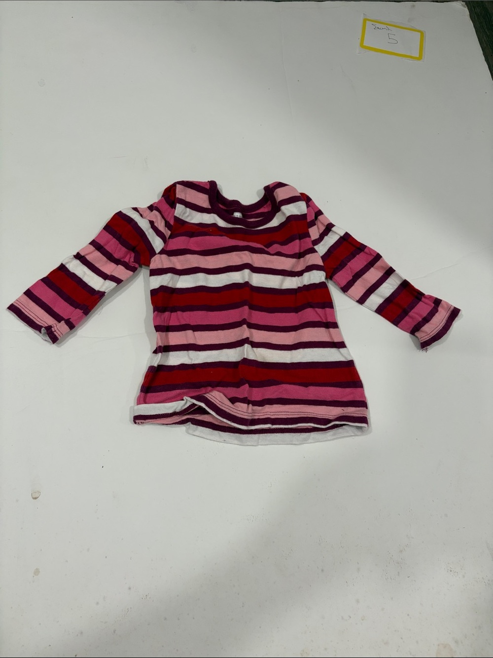 Old Navy Long Sleeve Striped Crewneck Top - Pink, Red, White, Burgundy
